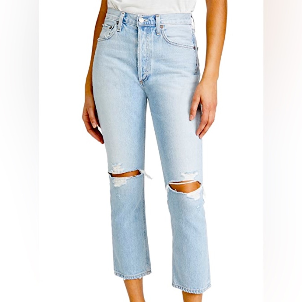 Agolde Riley High Rise Straight Crop Jeans